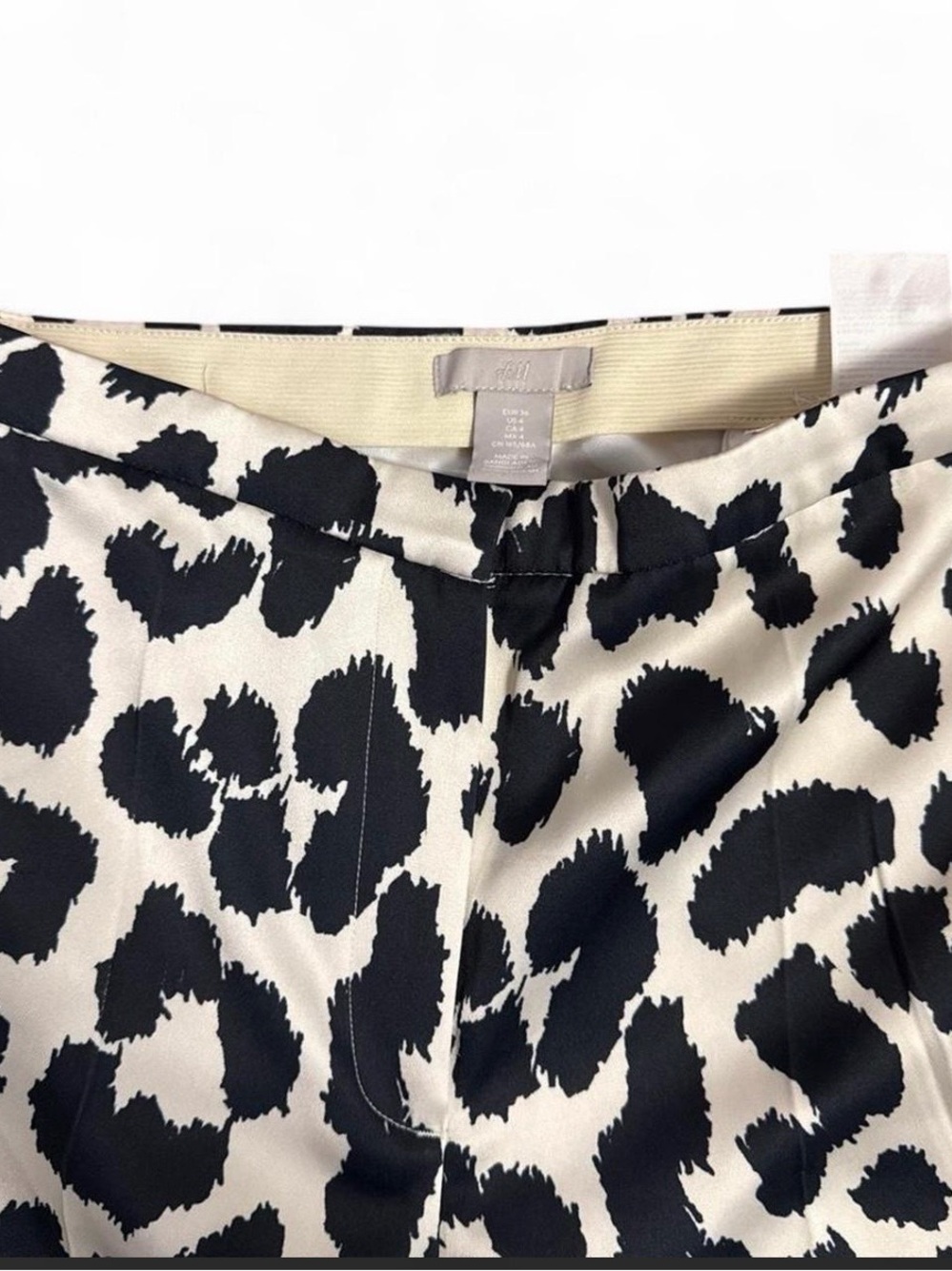 H&M Leopard print suit trousers with elastic waistband